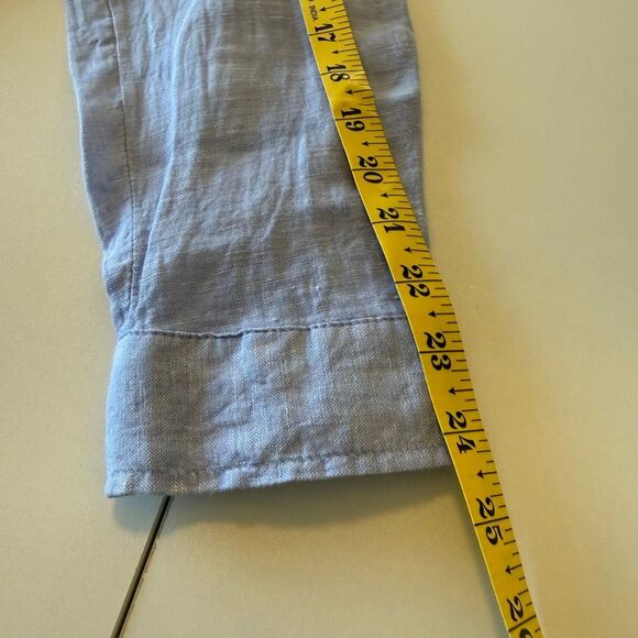Sigrid Olsen Shirt Light Blue Linen High Low Button Up Size L Beachy, Casual - Picture 11 of 13
